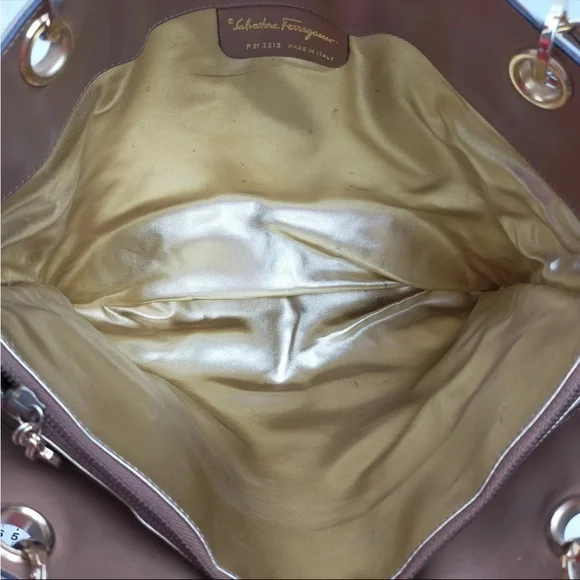 Salvatore Ferragamo Brown and Cream Floral Tote - Picture 9 of 17